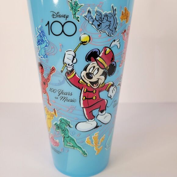 Disney Box Lunch 100 Years Music Sketch Plastic Cup Tumbler Color Changing 24oz - Picture 12 of 14